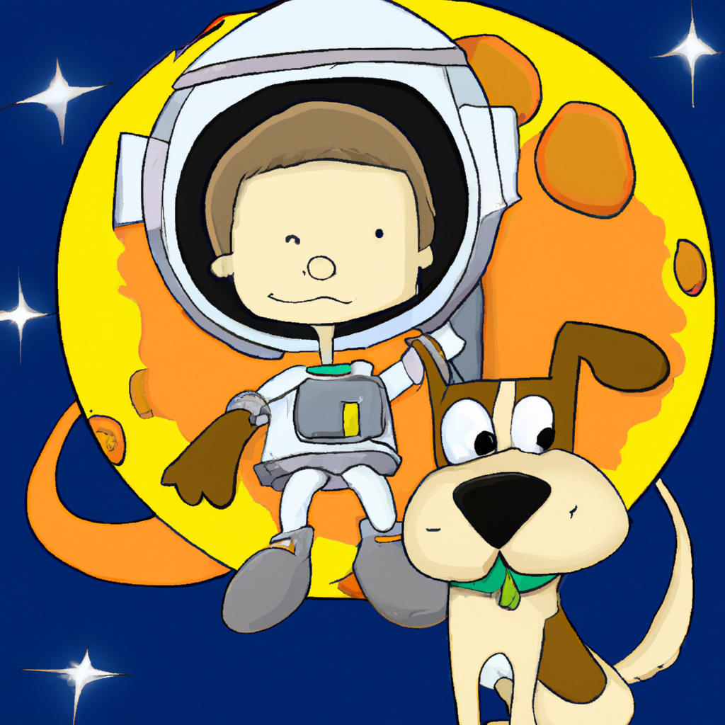 Oliver took a trip to the moon with his dog